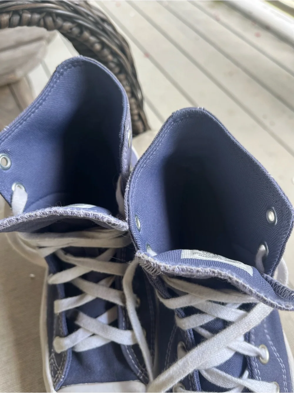 Size 8 Lugged bottom platform Chuck Taylor high top Converse  blue